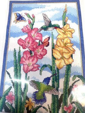 RARE Hummingbirds & Gladiolus Counted Cross Stitch Chart By Vickery Collection